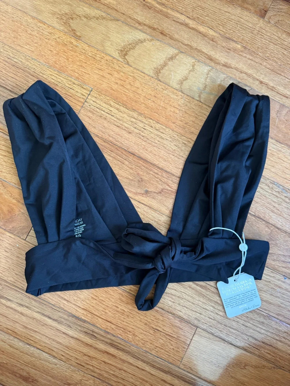 Monday Swimwear Black Plunge Bikini Top